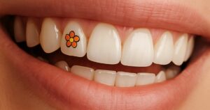 sonrrisa con tatuaje en un diente